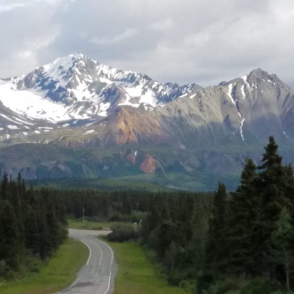 Snow-covered mountain landscape near Fairbanks Alaska