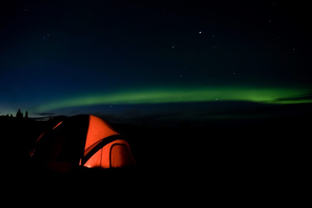 a person in a dark room