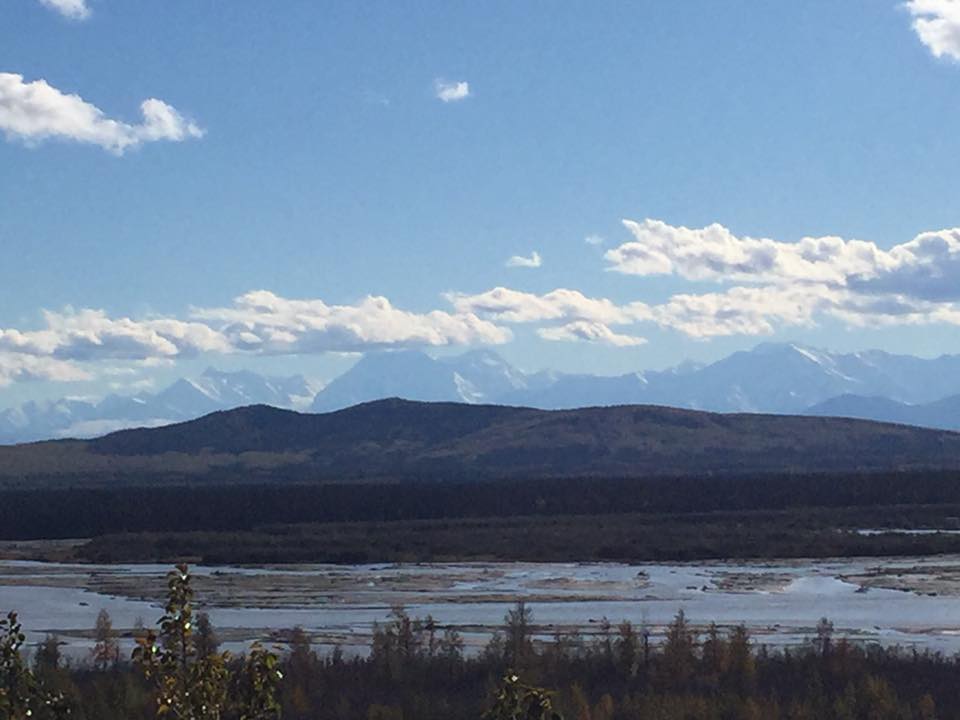 Body of water with mountain backdrop near Fairbanks Alaska