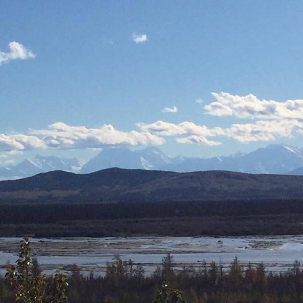 Body of water with mountain backdrop near Fairbanks Alaska