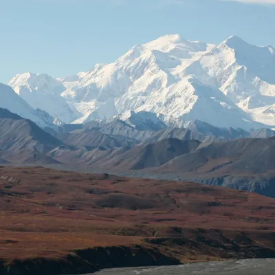 a canyon with a mountain in the background