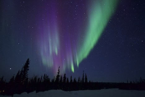 a sky view looking up at night