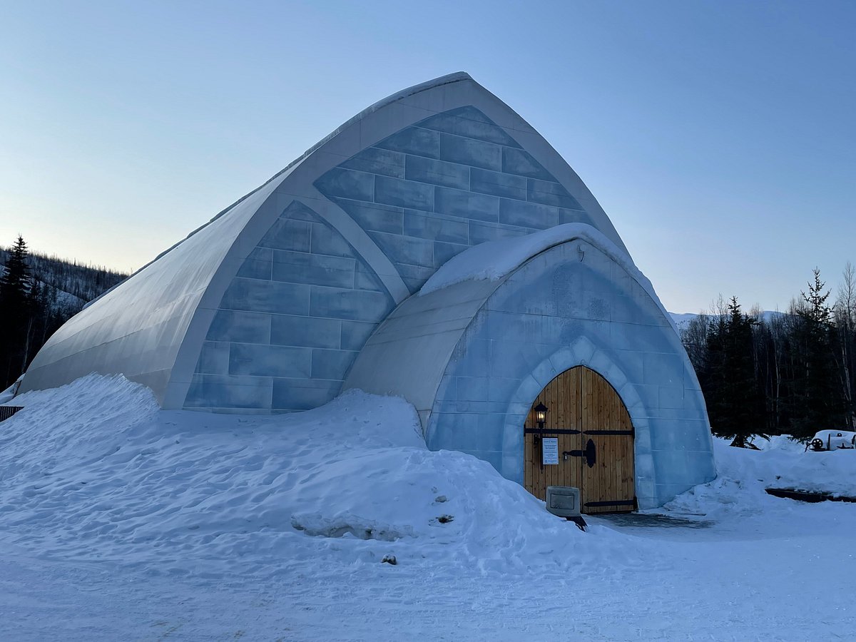 a building covered in snow