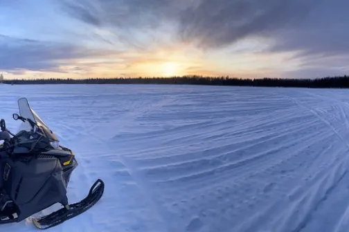 a man skiing in the snow