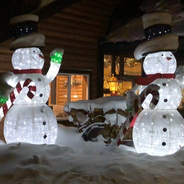 Cartoon-style ice sculpture on display in Fairbanks Alaska